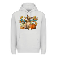 Dove Grey Hello Autumn With Chihuahua Dog Premium Hoodie - LillyAllenDesigns