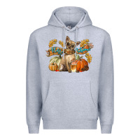 Heather Grey Hello Autumn With Chihuahua Dog Premium Hoodie - LillyAllenDesigns