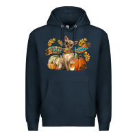 Navy Hello Autumn With Chihuahua Dog Premium Hoodie - LillyAllenDesigns