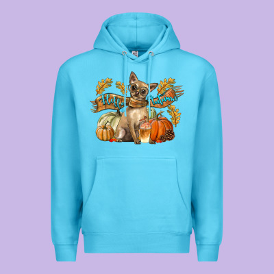 Hello Autumn With Chihuahua Dog Premium Hoodie Designed By Lillyallendesigns
