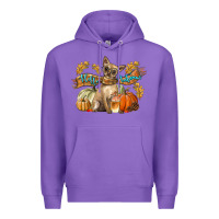 Purple Hello Autumn With Chihuahua Dog Premium Hoodie - LillyAllenDesigns