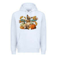 White Hello Autumn With Chihuahua Dog Premium Hoodie - LillyAllenDesigns