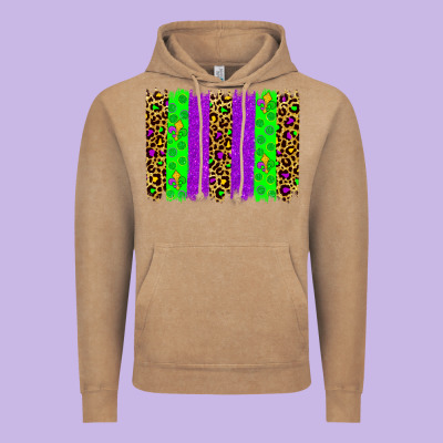 Mardi Gras Brush Stoke Vintage Hoodie Designed By Jahusdesignshop