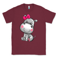 Burgundy cute hippopotamus Classic Tee - AdoDesignShop