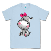 Dusty Blue cute hippopotamus Classic Tee - AdoDesignShop