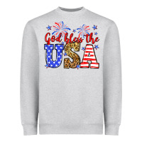 Heather Grey God bless the USA Heavyweight Sweatshirt - Neo Western