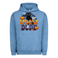 Pigment Pebble Blue Spooky Dude Urban Hoodie - texasbilliewilder