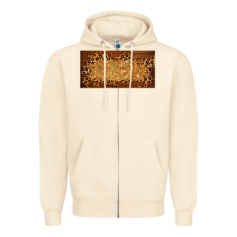 Wooden Leopard Glitter  License Plate Template Zipper Hoodie by BarkalooDesign | Teevron