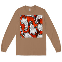 Toasted Coconut flying ghosts seamless pattern Long Sleeve Tee - BundleAndBundleShop