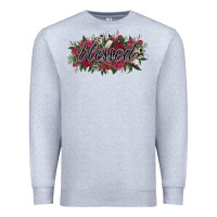Heather Grey blessed Premium Sweatshirt - NancyCooperArtShop