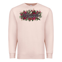 Pale Pink blessed Premium Sweatshirt - NancyCooperArtShop