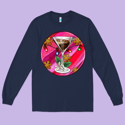 Christmas Espresso Martini Long Sleeve Tee Designed By Adodesignshop