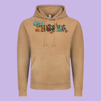 Give Thanks Vintage Hoodie Designed By Ranaportraitstore