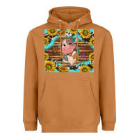 Meerkat western cute cow with sunflower Heavyweight Hoodie - NancyCooperArtShop
