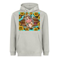 Moon Dust western cute cow with sunflower Heavyweight Hoodie - NancyCooperArtShop