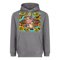 Storm western cute cow with sunflower Heavyweight Hoodie - NancyCooperArtShop