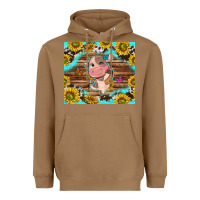 Toasted Coconut western cute cow with sunflower Heavyweight Hoodie - NancyCooperArtShop