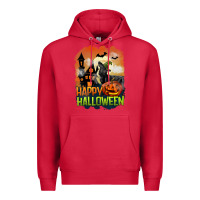 Cardinal Happy Halloween With Black Cat Premium Hoodie - LillyAllenDesigns