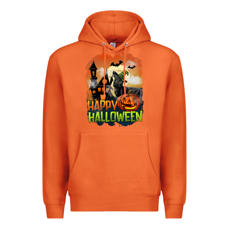 Happy Halloween With Black Cat Premium Hoodie by LillyAllenDesigns | Teevron