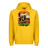 Lemon Happy Halloween With Black Cat Premium Hoodie - LillyAllenDesigns