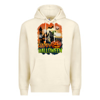 Sandshell Happy Halloween With Black Cat Premium Hoodie - LillyAllenDesigns