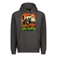 Smoke Happy Halloween With Black Cat Premium Hoodie - LillyAllenDesigns