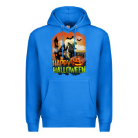 True Royal Happy Halloween With Black Cat Premium Hoodie - LillyAllenDesigns