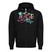 Black nurse life Zipper Hoodie - BarkalooDesign