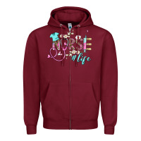 Burgundy nurse life Zipper Hoodie - BarkalooDesign