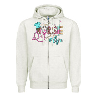 Oatmeal Heather nurse life Zipper Hoodie - BarkalooDesign