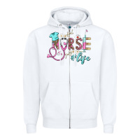 White nurse life Zipper Hoodie - BarkalooDesign
