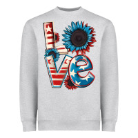 Heather Grey Love 4th of July Heavyweight Sweatshirt - CowGirlArtShop