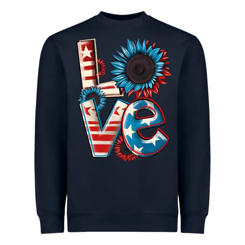 Love 4th Of July Heavyweight Sweatshirt by CowGirlArtShop | Teevron
