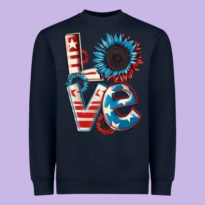 Love 4th Of July Heavyweight Sweatshirt Designed By Cowgirlartshop