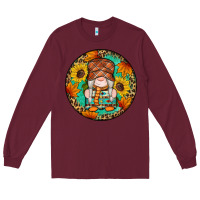 Burgundy fall gnomes round earrings 2 Long Sleeve Tee - Artiststas