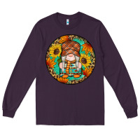 Plum fall gnomes round earrings 2 Long Sleeve Tee - Artiststas