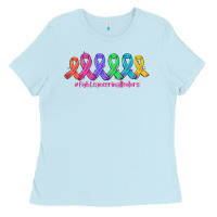 Baby Blue fight cancer in all colors Ladies Tee - AdoDesignShop