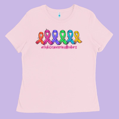 Fight Cancer In All Colors Ladies Tee Designed By Adodesignshop