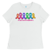 White fight cancer in all colors Ladies Tee - AdoDesignShop