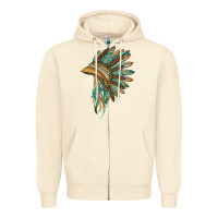 Sandshell indian leopard headdress blue Zipper Hoodie - BarkalooDesign