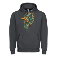 Smoke indian leopard headdress blue Zipper Hoodie - BarkalooDesign
