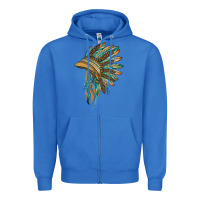 True Royal indian leopard headdress blue Zipper Hoodie - BarkalooDesign