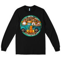 Black fall gnomes round earrings 3 Long Sleeve Tee - Artiststas