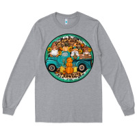Heather Grey fall gnomes round earrings 3 Long Sleeve Tee - Artiststas