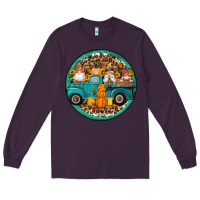 Plum fall gnomes round earrings 3 Long Sleeve Tee - Artiststas