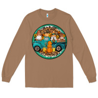 Toasted Coconut fall gnomes round earrings 3 Long Sleeve Tee - Artiststas