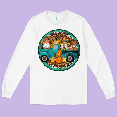 Fall Gnomes Round Earrings 3 Long Sleeve Tee Designed By Artiststas