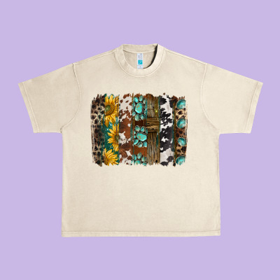 Western Handdrawn Patterns Brushstrokes Urban Heavy Tee Designed By Barkaloodesign