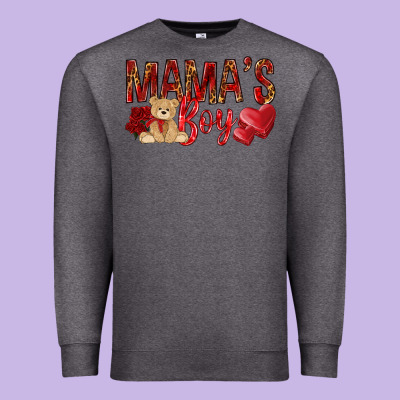 Mamas Boy With Leopard Premium Sweatshirt Designed By Nancycooperartshop