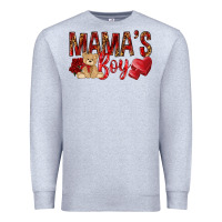 Heather Grey mamas boy with leopard Premium Sweatshirt - NancyCooperArtShop